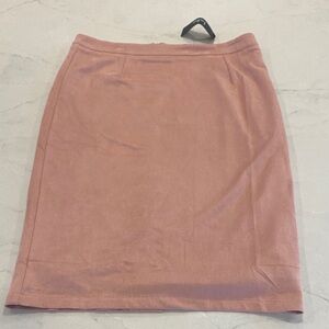 Lulu's Faux Suede Blush Pencil Skirt